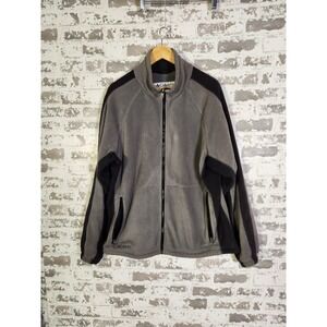 Columbia Core Interchange Jacket Men XLT Tall Fleece‎ Full Zip Gray Black Casual